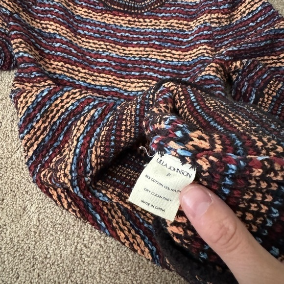 Ulla Johnson-SET Multicolored Stripe Shortsleeve Top and Matching Fringe Skirt - Picture 11 of 12